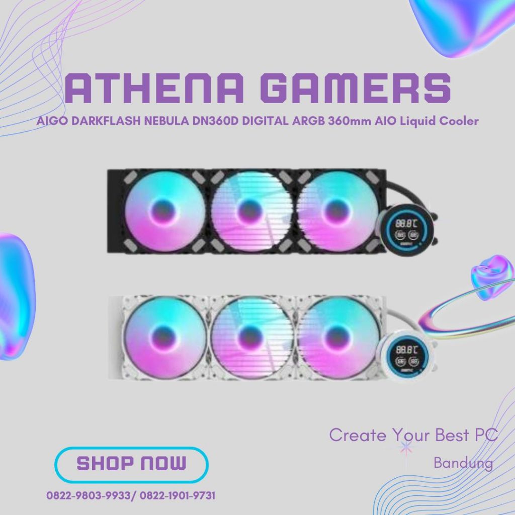 AIGO DARKFLASH NEBULA DN360D DIGITAL ARGB 360mm AIO Liquid Cooler | ATHENA GAMERS