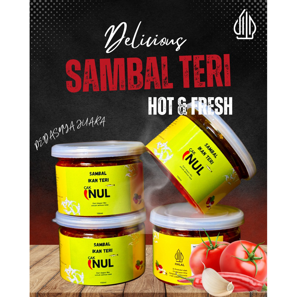 

150gr Sambal Ikan Teri Cak Inul - Halal / sambal pedas / sambel ikan teri / sambel pedas / sambal cak inul