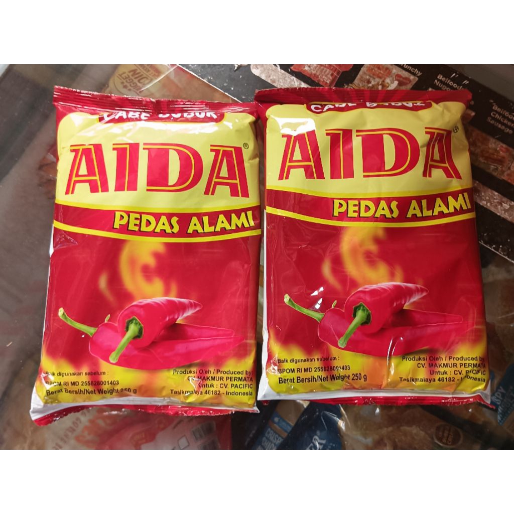 

Cabe Merah Bubuk Aida Pedas Alami 500g/250g/25g Zabir Frozen Food