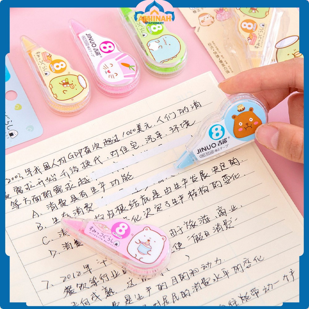 

Tipex Roll Kertas Perlengkapan Anak Sekolah Karakter Hewan / Tipe-X Kertas Mini Lucu / Correction Tape Students Pita Koreksi Import Amiinah Stationery A75