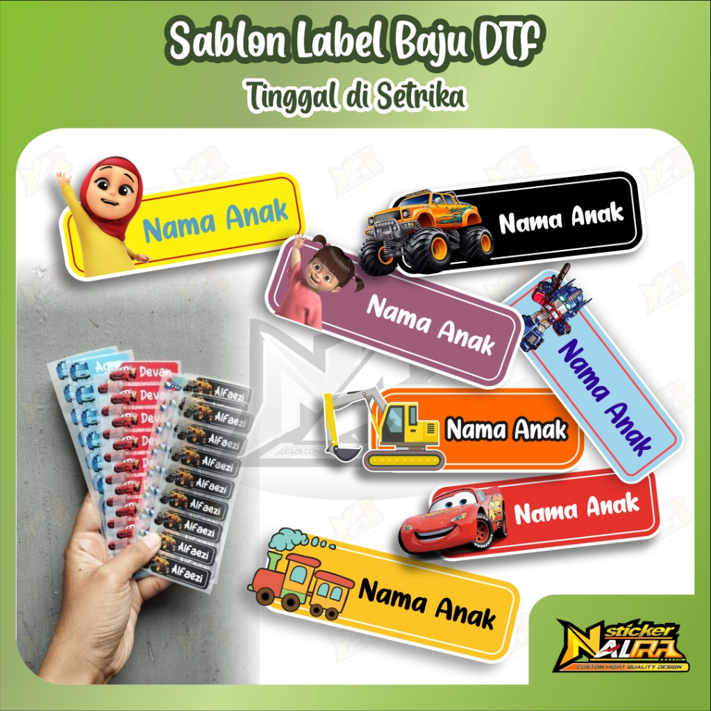 

(TERMURAH) LABEL NAMA BAJU ISI 50 pcs / STIKER BAJU / SABLON NAMA BAJU / LABEL BAJU SETRIKA MURAH