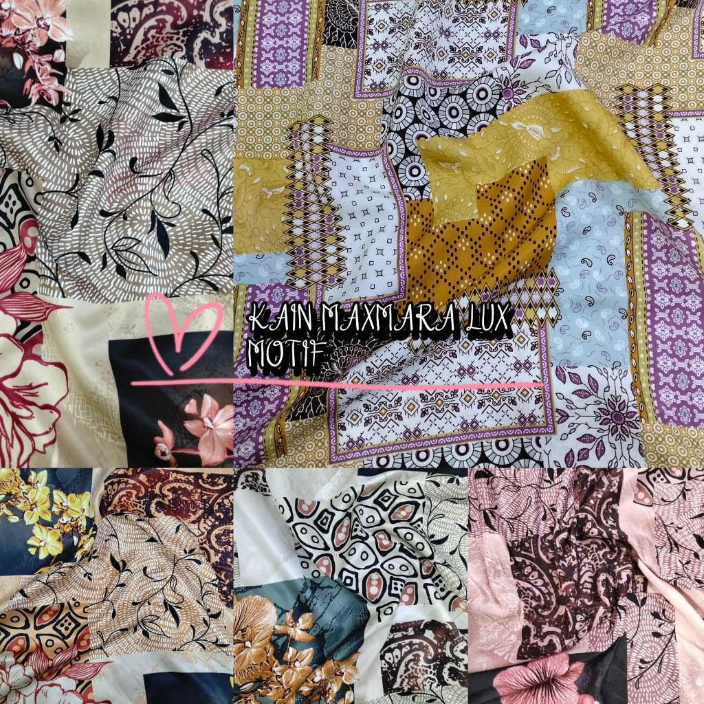 KAIN MAXMARA MOTIF PRINTING SATIN MOTIF BAHAN MAXMARA