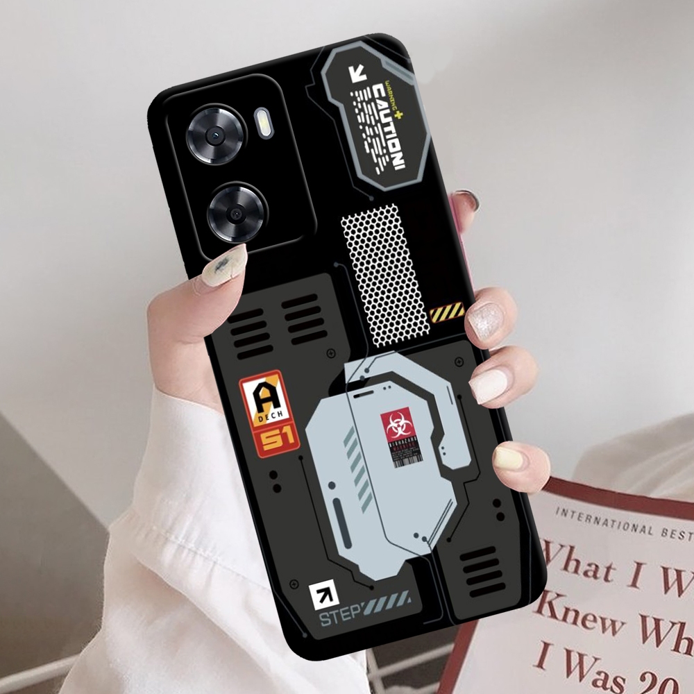 Premium Case Mewah Oppo A57 2022 - A57S - A77S Full Cover Casing Ponsel Desain Machine Keren Mesin C