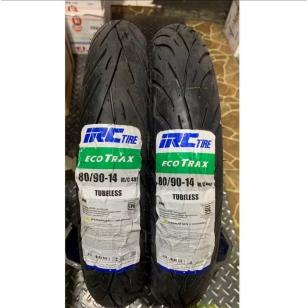 BAN LUAR TUBELES IRC ECOTRAX 80/90-14 NR96 BAN DEPAN VARIO BEAT SCOOPY IRC PT GAJAH TUNGGAL