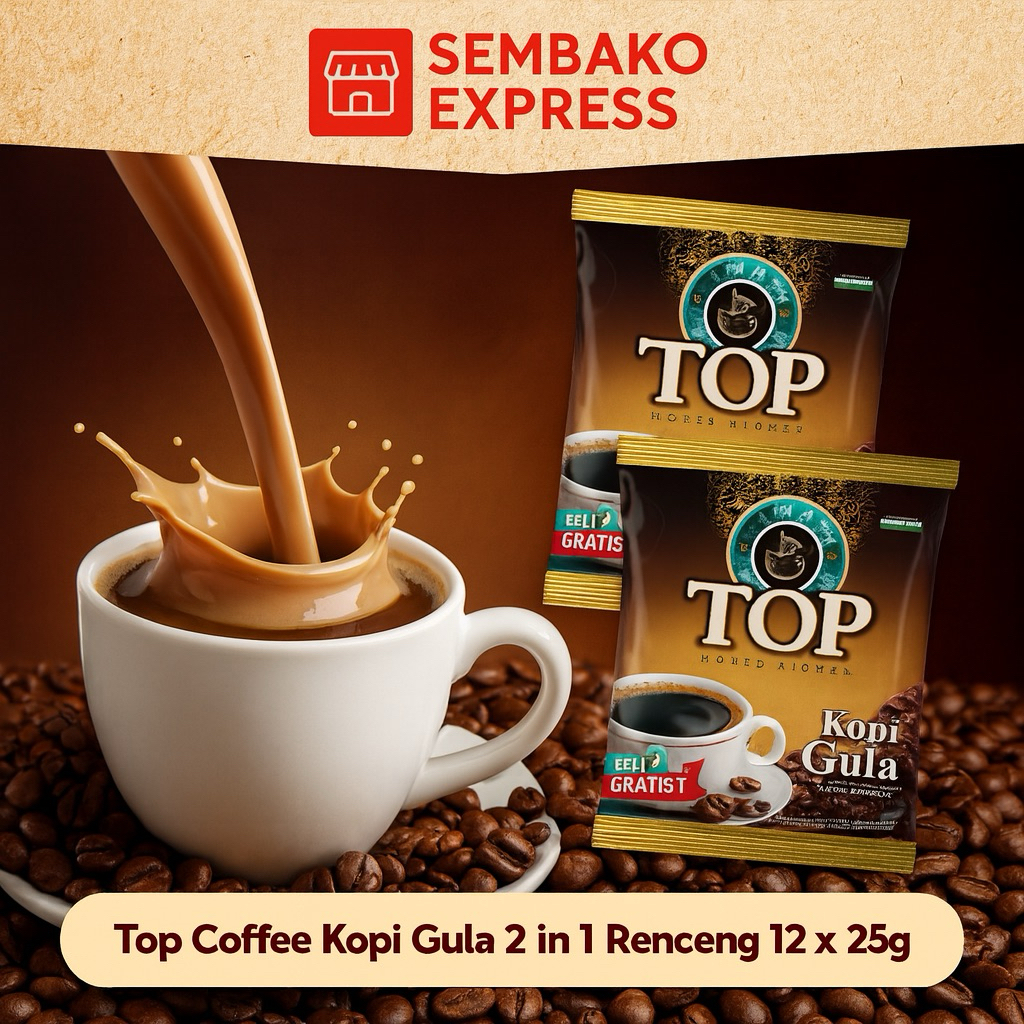 

Top Coffee Kopi Gula 2 in 1 Renceng 12 x 25 g