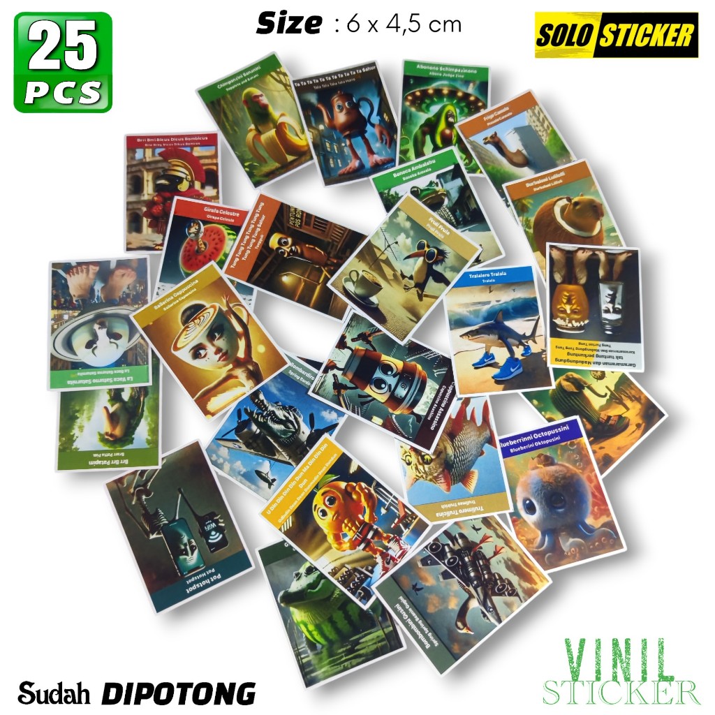 

Stiker Tung Tung Sahur Animali Isi 25 pcs Sudah Dipotong