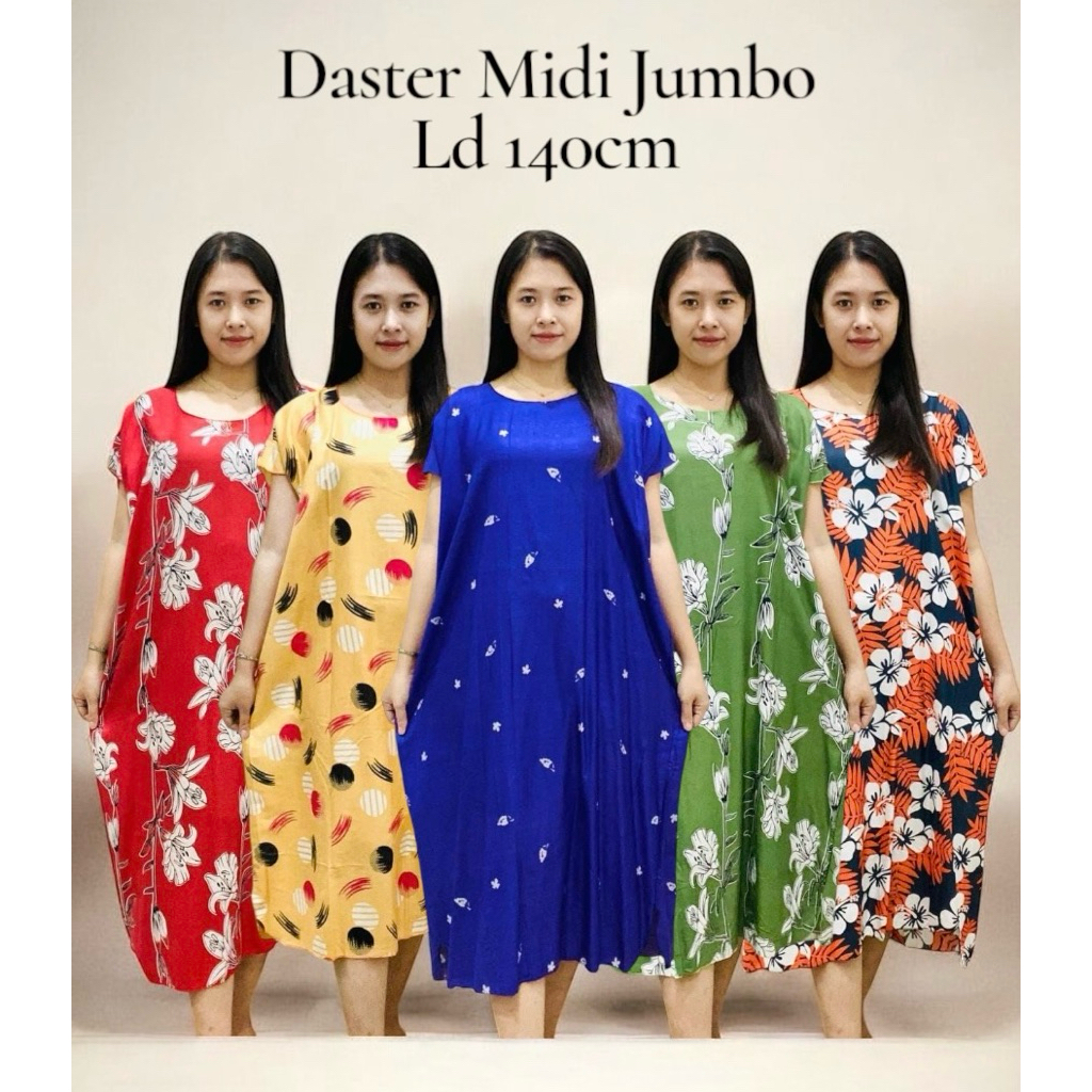 Daster Midi Jumbo Rayon Premium part ( LD120cm / LD140cm / LD150cm / LD160cm) / Daster Rayon / Daste