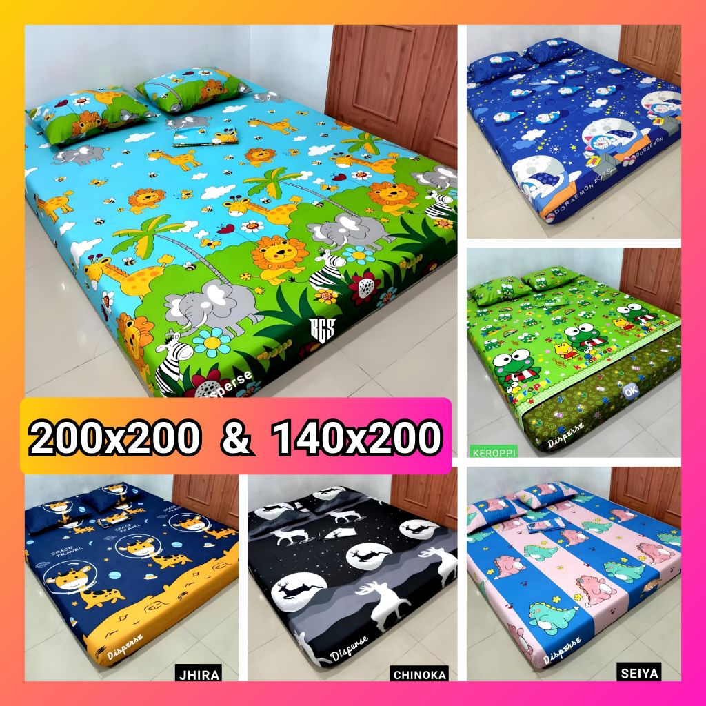 (HANYA SPREI) SPREI MOTIF KARAKTER UKURAN 140x200 200x200 SPREI MURAH