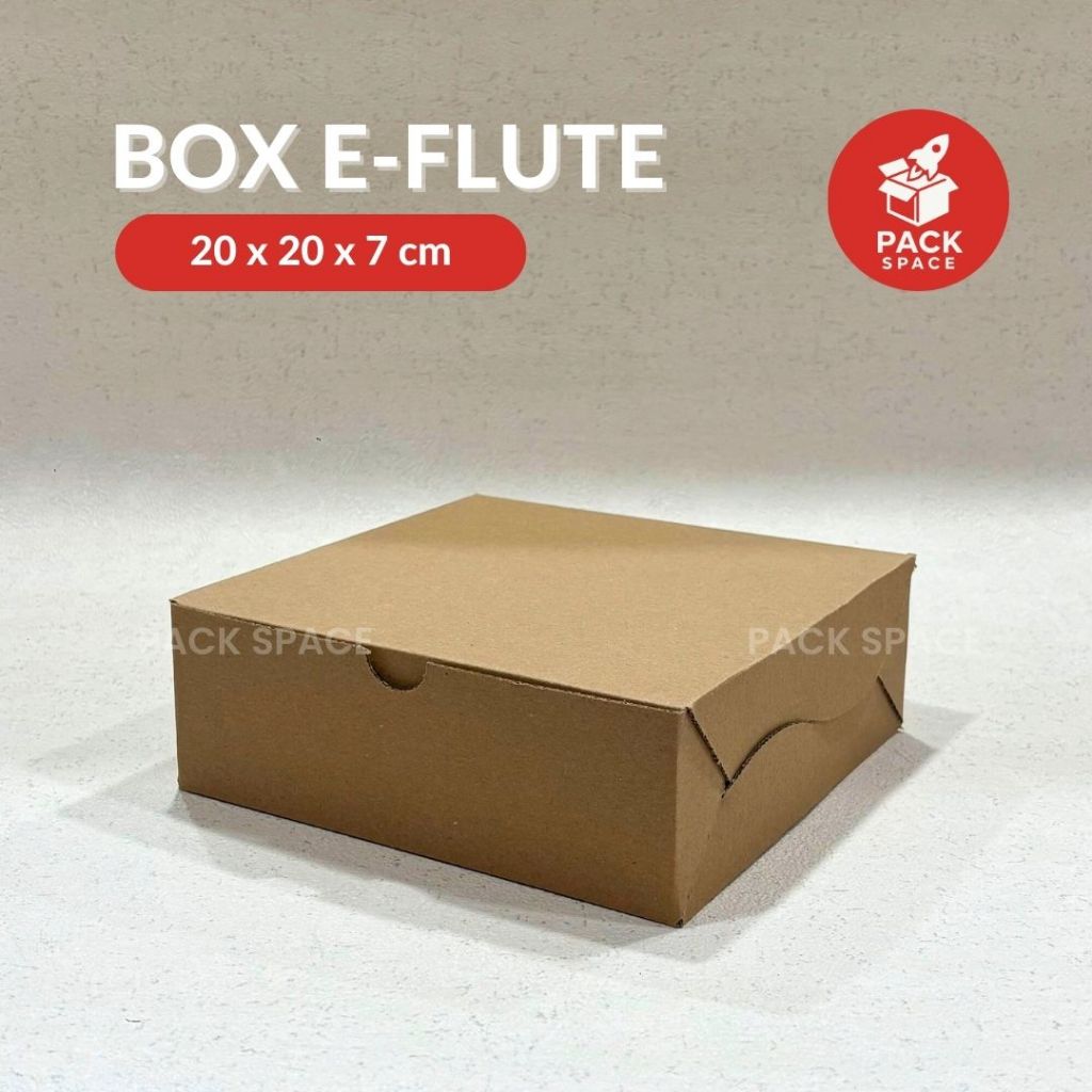 

Box Kardus E-Flute Coklat Untuk Packaging Olshop Sovenir Baju Kotak Kado Hampers Snack 20x20x7 CM