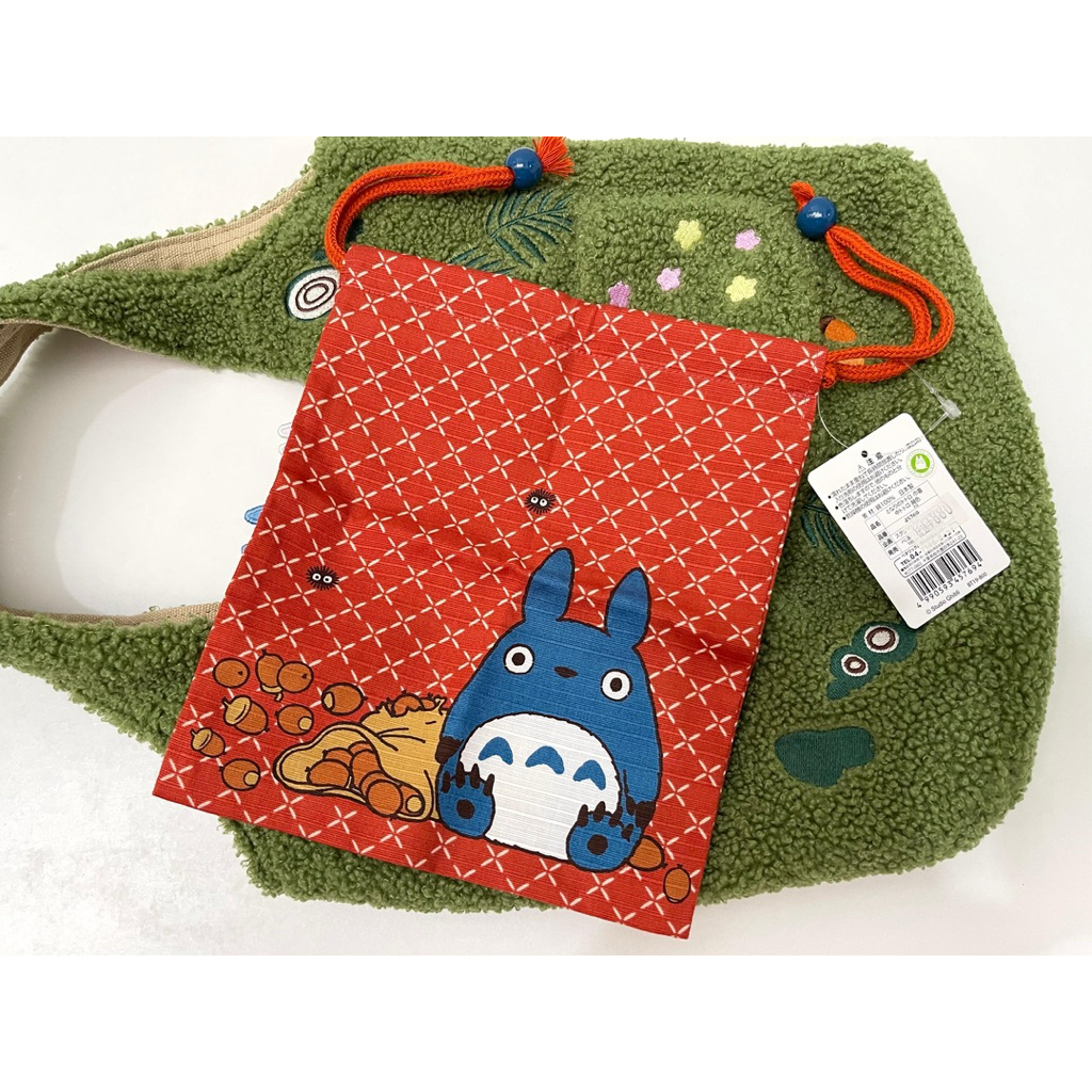 Studio Ghibli merch (beli langsung di Ghibli Store Jepang), Totoro drawstring pouch, size medium