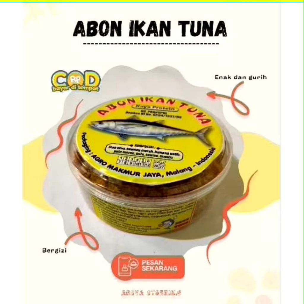 

ABON IKAN TUNA 100gram / NON MSG /BERGIZI / KAYA PROTEIN / TAMPA PENGAWET