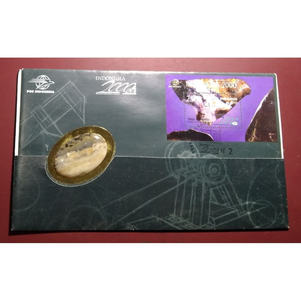 

Sampul Hari Pertama (SHP) Indonesia 2000 + Batu Asli Original