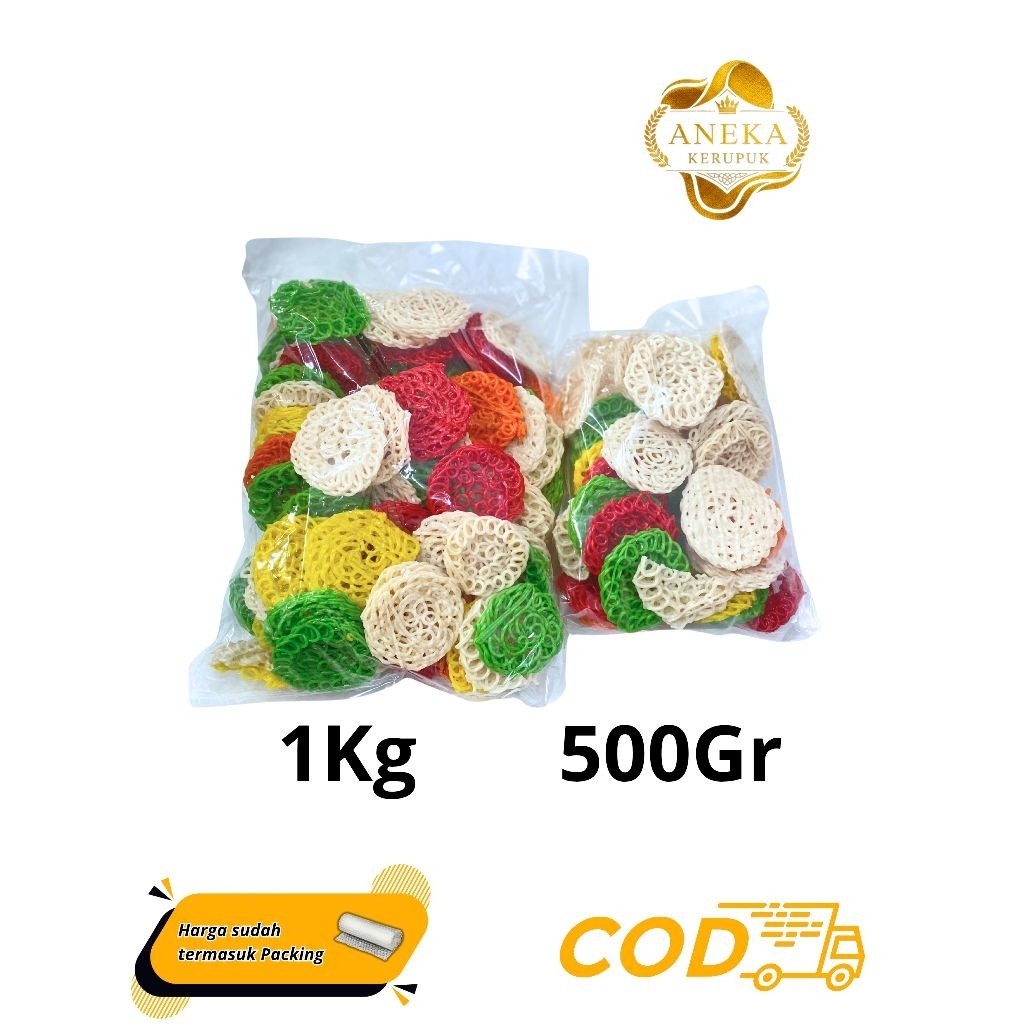 

KERUPUK MENTAH/KERECEK UYEL WARNA WARNI JUMBO