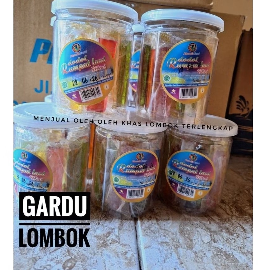

Ready Kinjou jelly Dodol rumput laut phoenix kemasan toples mini 11 gr khas lombok