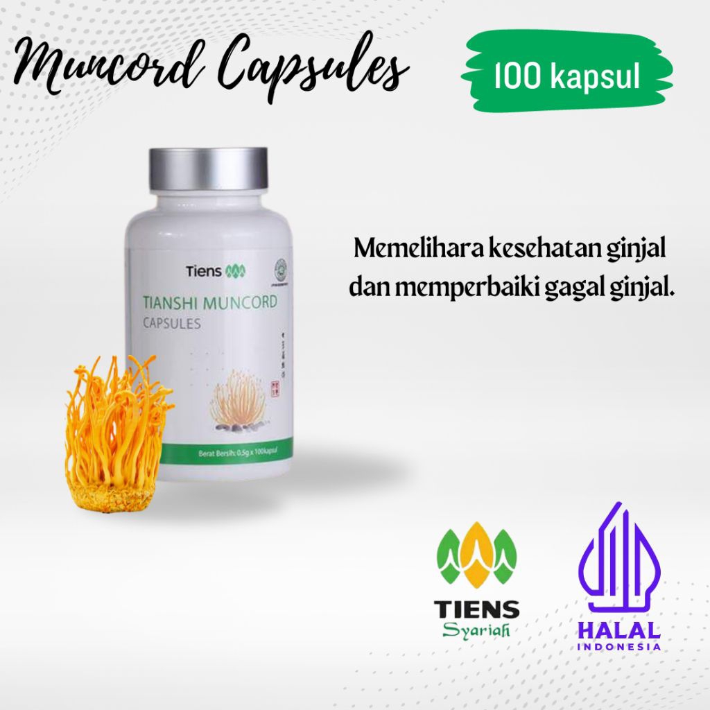 MUNCORD CAPSULES TIENS - MEMBANTU MEMELIHARA KESEHATAN GINJAL DAN MEMPERBAIKI GAGAL GINJAL