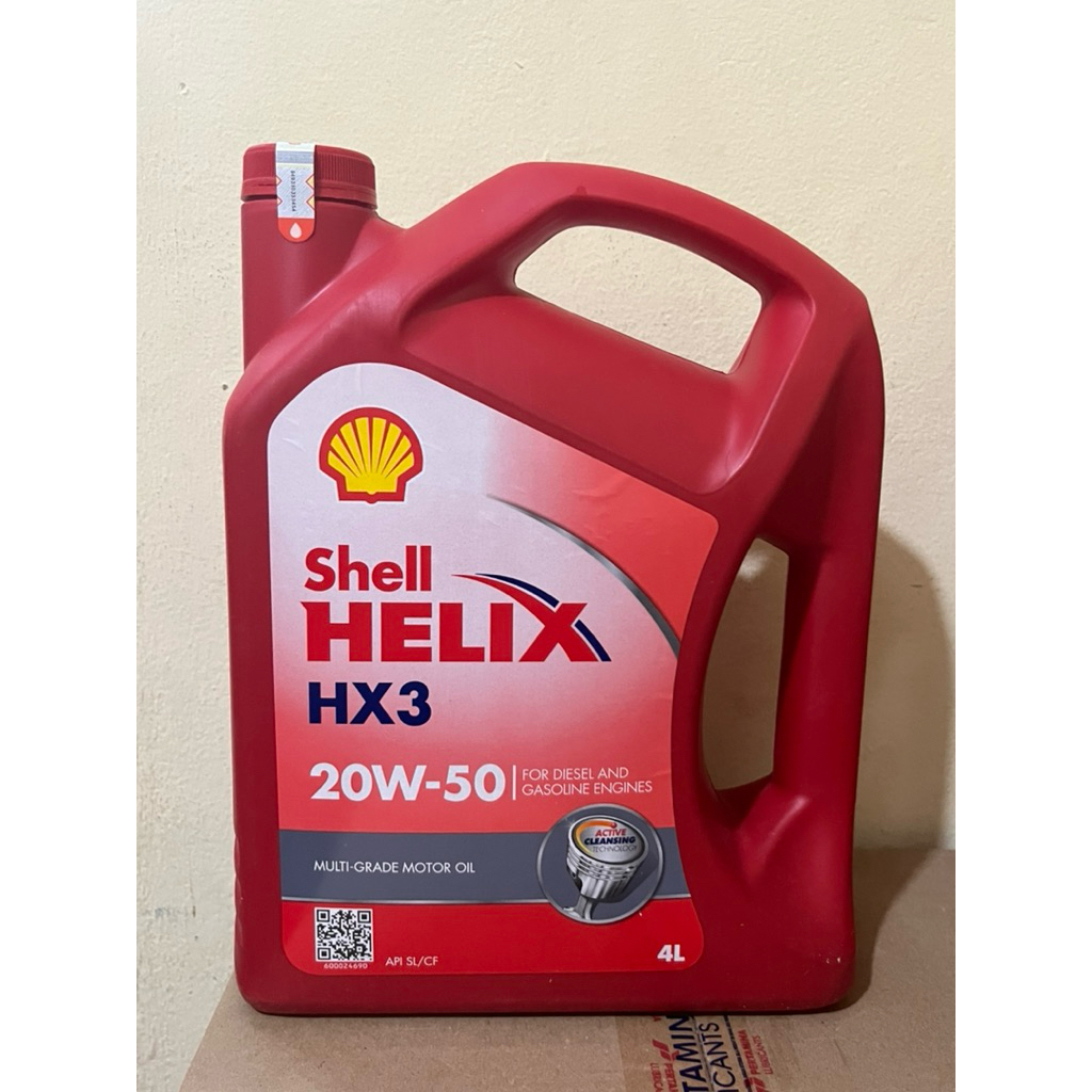 SHELL HELIX HX3 4LITER 20W-50 PELUMAS MESIN MOBIL