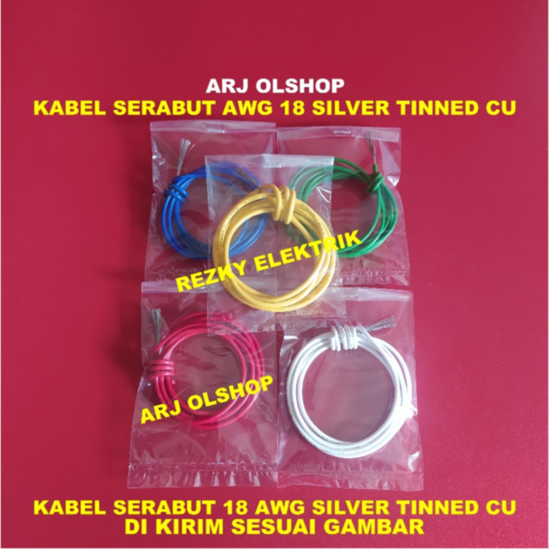 Kabel AWG 18 Serabut Putih / Kabel 18 AWG Serabut Putih / Kabel AWG 18 Tinned CU AWG18 Per Meter