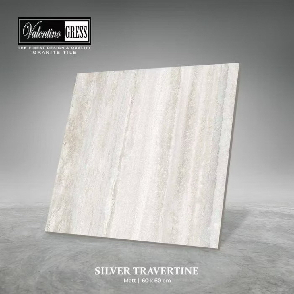 Granit Valentino Gress 60x60 Silver Travertine | Matt