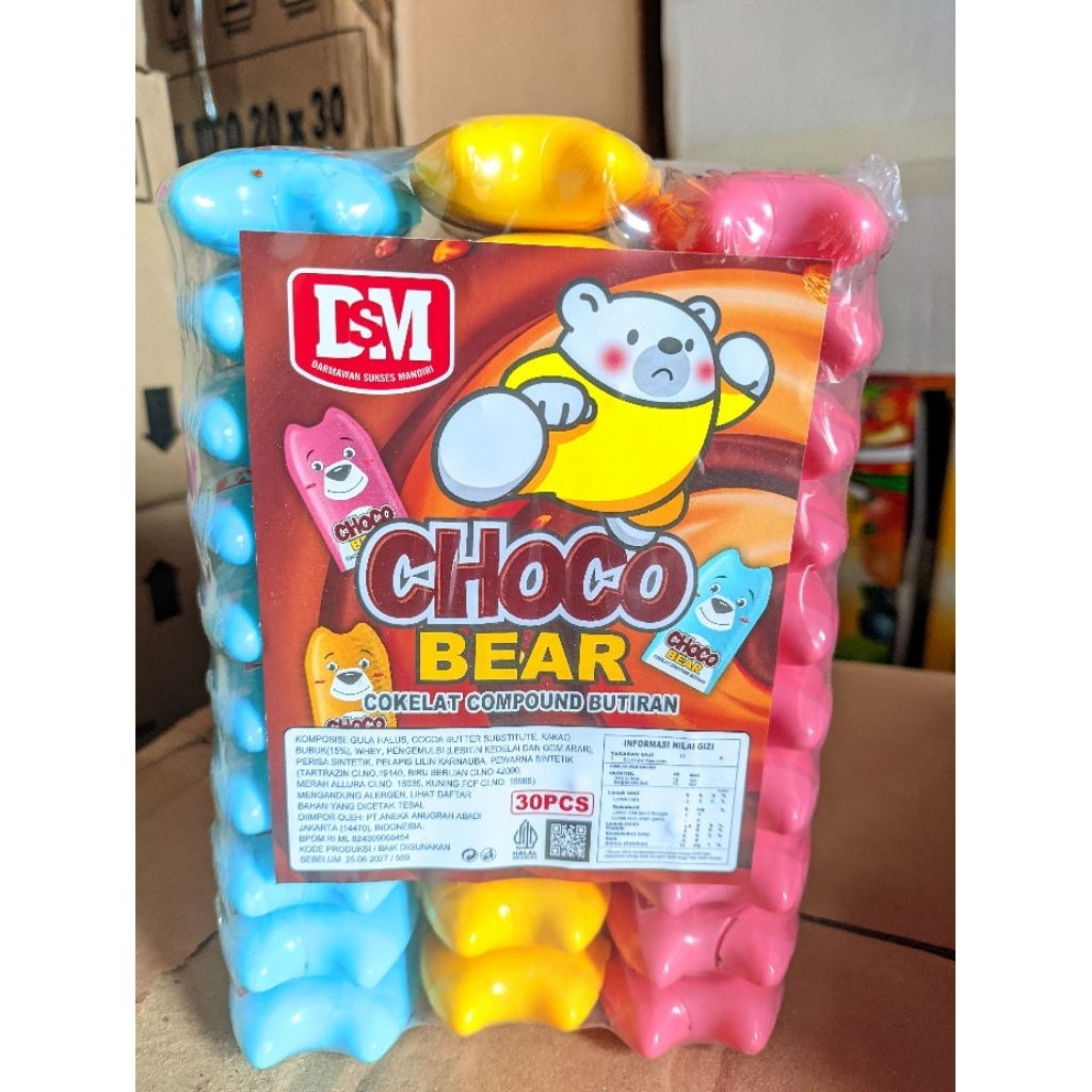 

dsm permen choco bear cokelat butiran isi 30pcs