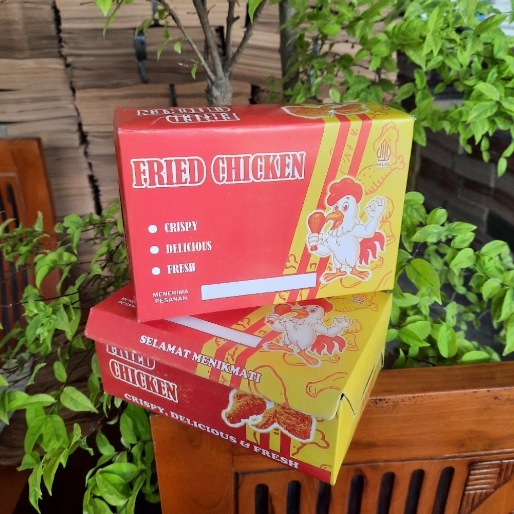 

100 pcs box fried chicken kemasa box ayam geprek dus fried chicken box ayam goreng ayam krispi