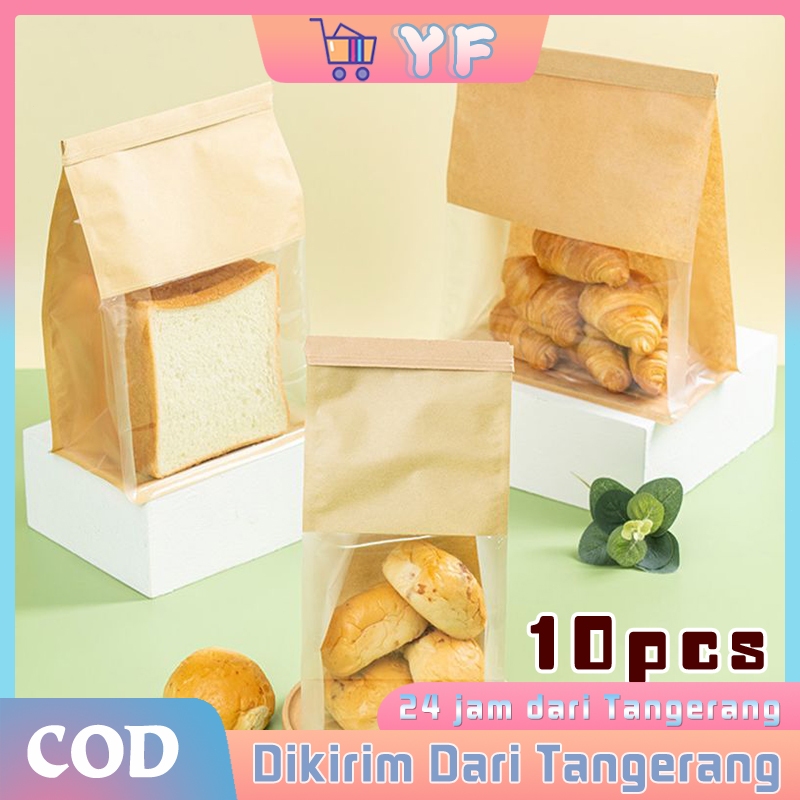 

10Pcs Toast Bag Bung Clip Toast Bag Roti Tawar Ziplock Kantong Roti Tawar Warna Coklat