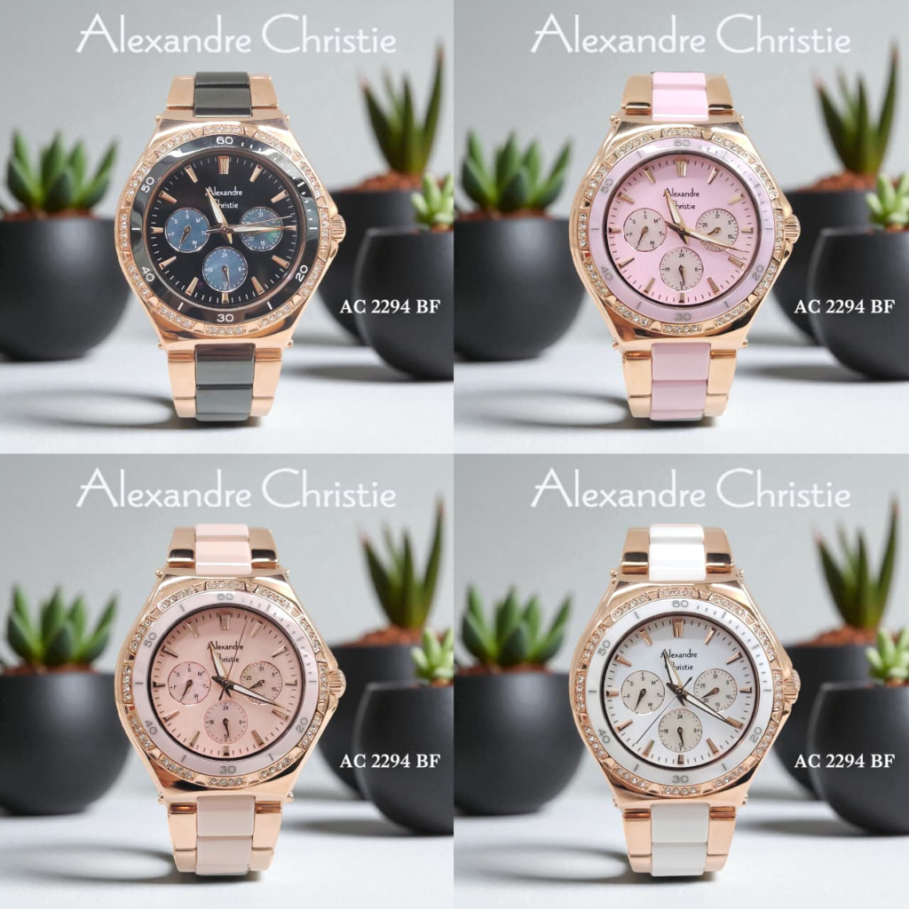 Jam Wanita Keramik Alexandre Christie AC2294 AC 2294 Original Garansi Resmi Alexander Christie