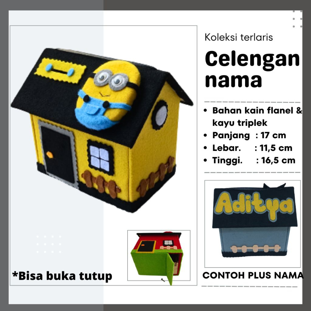 Kerajinan Kreasi Anak Dari Kain Flanel Bisa Custom Nama Juga Hiasan Karakter