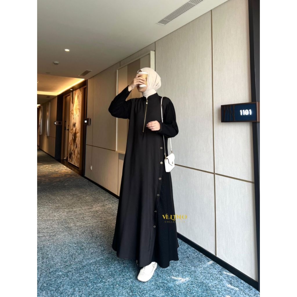Yunia abaya by velino collection ABAYA UMROH SYARI MEWAH TERBARU GAMIS LEBARAN BRANDED GAMIS PESTA D