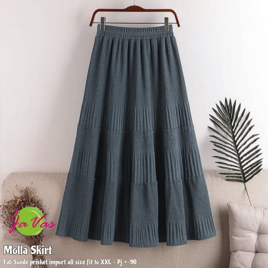 molla skirt plisket skirt korea ori mocca skirt polos susun skirt korean style rok panjang bangkok s