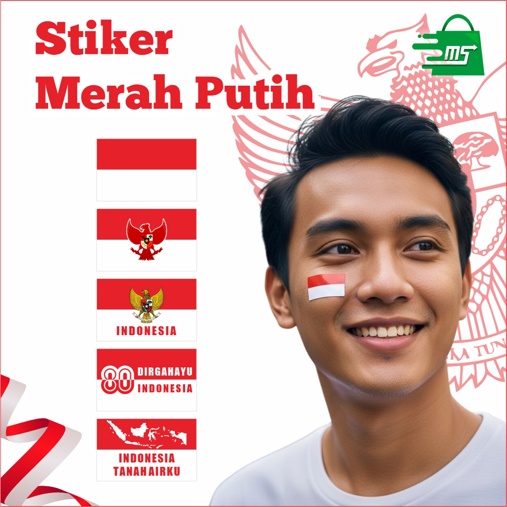 

Stiker Pipi Bendera / Sticker Merah Putih / Sticker Bendera Tempel Pipi