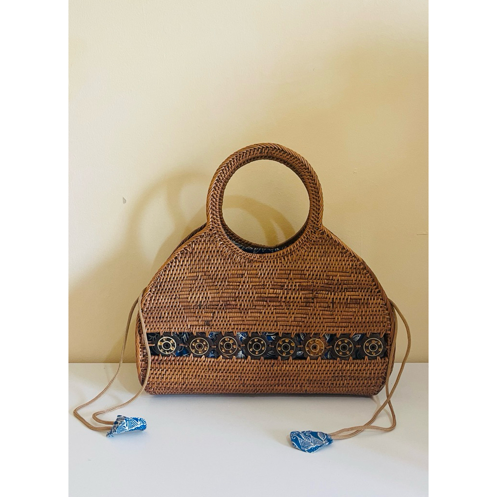 Tas Serut Wanita Rotan Rajut asli Lombok