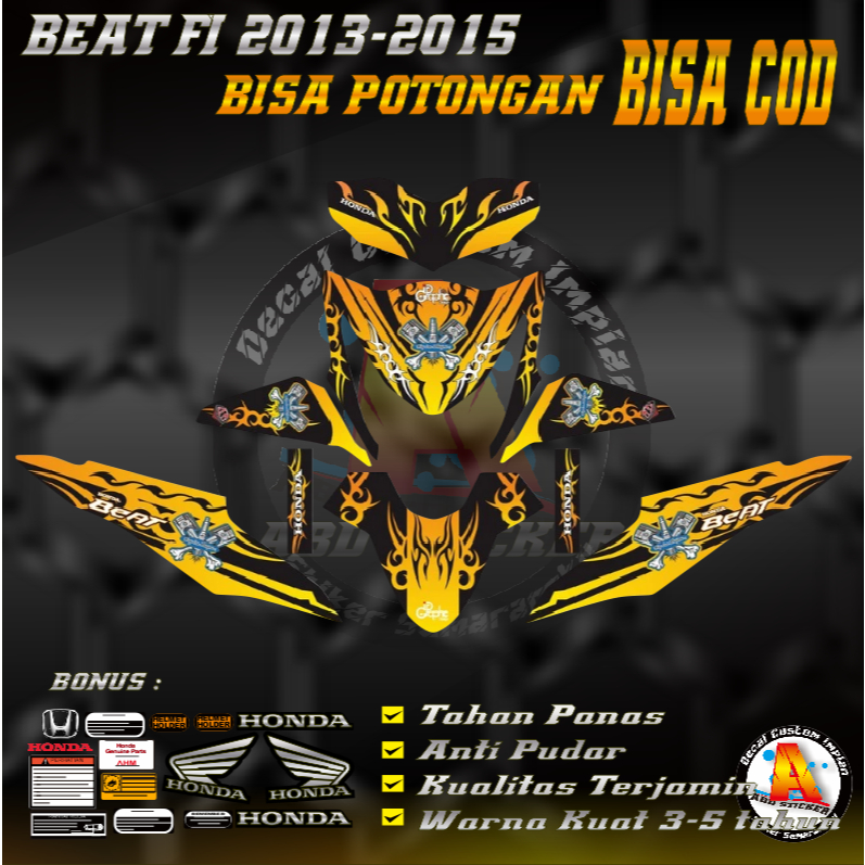 Stiker Striping BEAT FI 2013 2014 2015/ Decal Motor BEAT FI 2013 2014 2015 Full Body A017