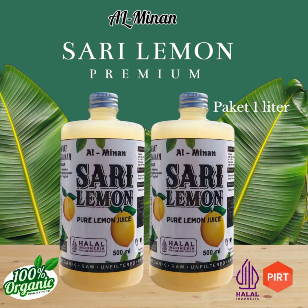 

SARI LEMON MURNI 100% PERASAN BUAH LEMON 500ML+500ML PURE LEMON JUICE-AL MINAN
