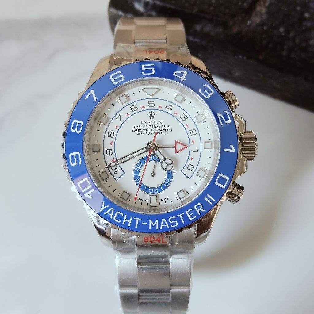 Yacht Master II Silver Blue, Jam Tangan Pria Automatic