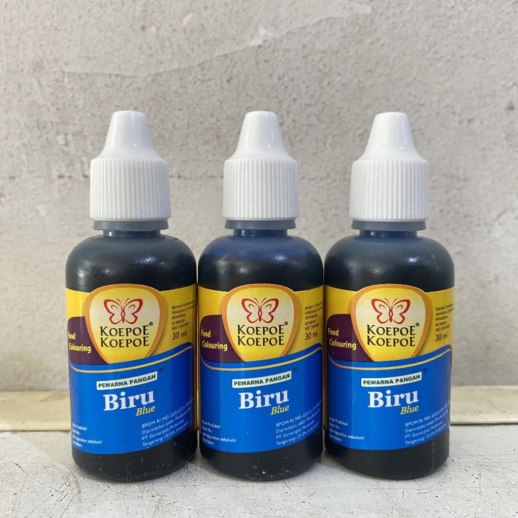 

Pewarna BIRU koepoe koepoe 30ml | pewarna kupu kupu | pewarna biru