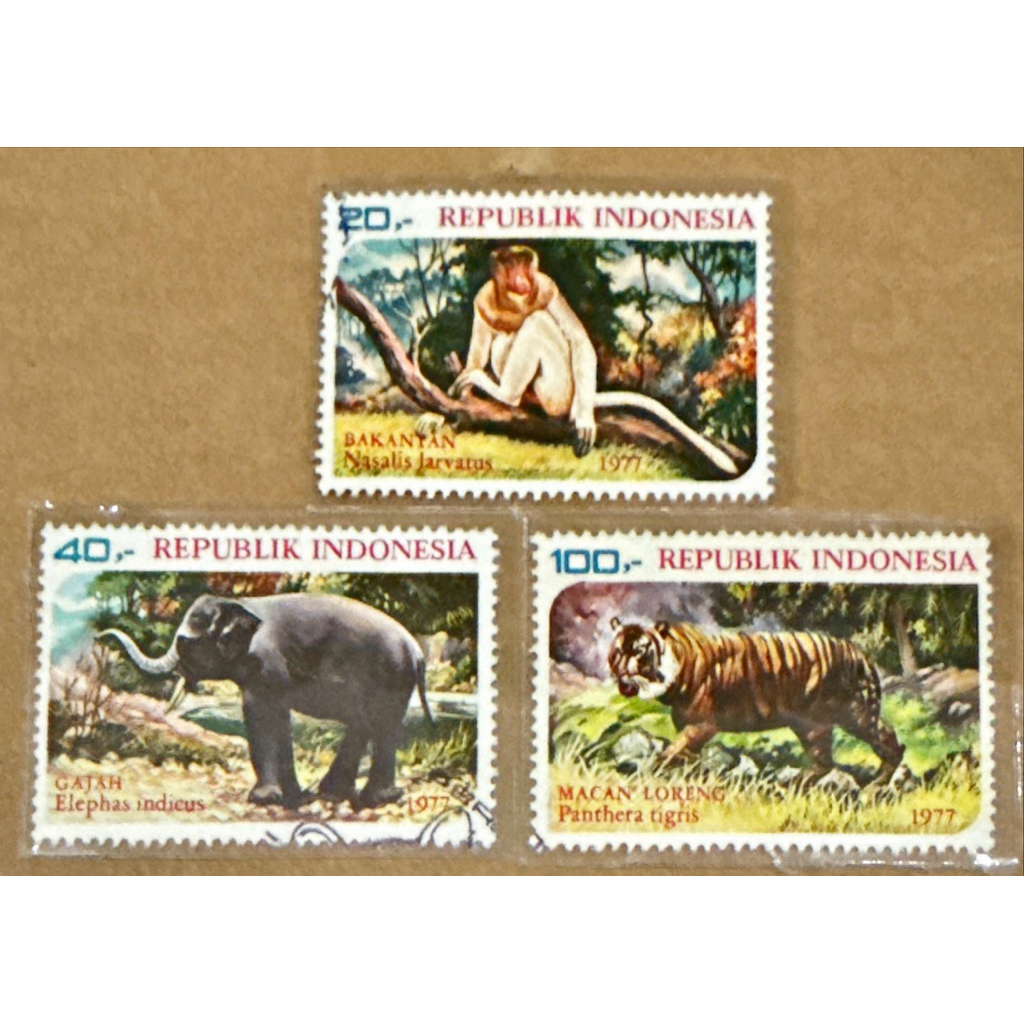 

(BA) PRANGKO INDONESIA 1977 MARGASATWA 3V USED COMPLIT SET.