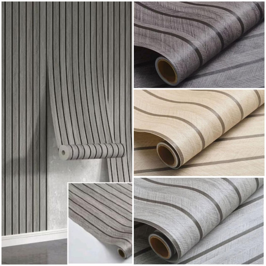 COD Wallpaper Dinding Panel Lis 3D Aesthetic | Wallpaper Dinding Panel Lis 45 cm x 8 meter