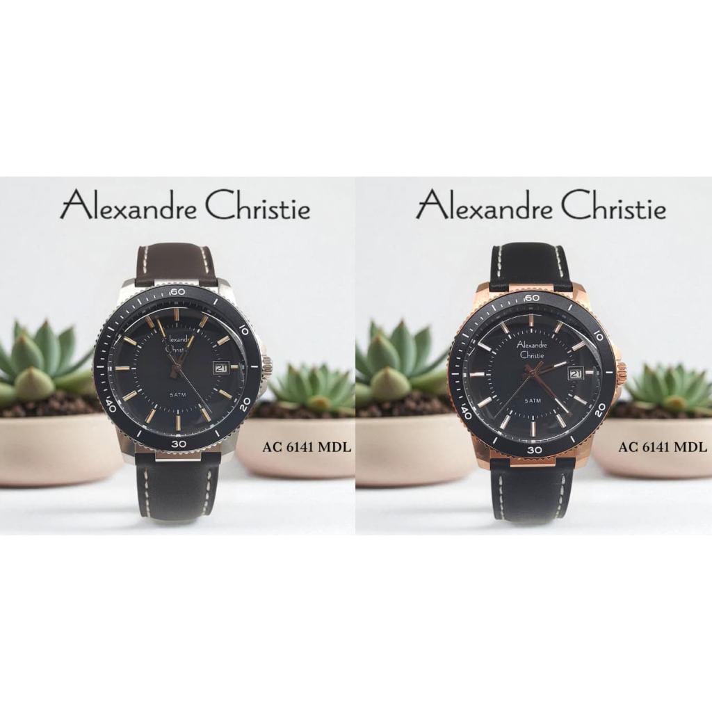 Jam Pria Alexandre Christie AC6141 AC 6141 MDL leather Original Garansi Resmi Alexander Christie