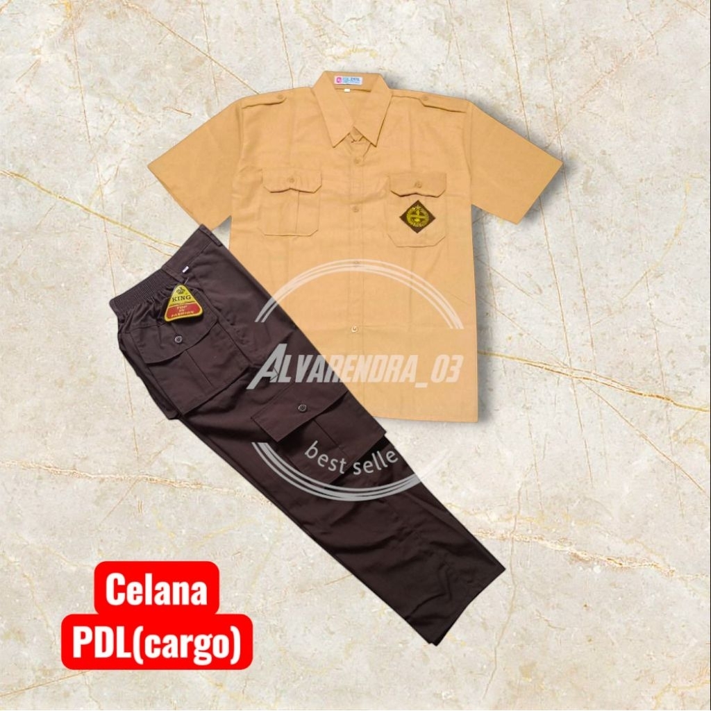 Setelan Seragam Pramuka Sd Anak Laki Laki Celana PDL baju Pramuka Lengan Pendek
