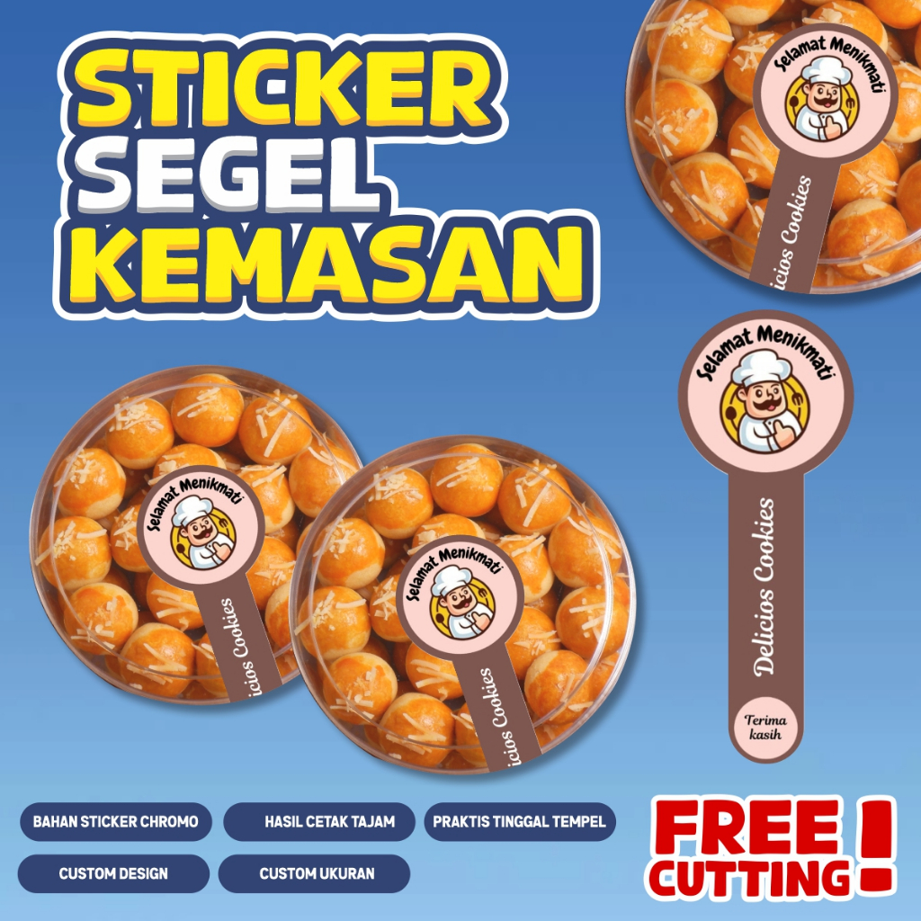 

CETAK STICKER SEGEL KEMASAN / STICKER SEGEL / STICKER KEMASAN / STICKER TOPLES