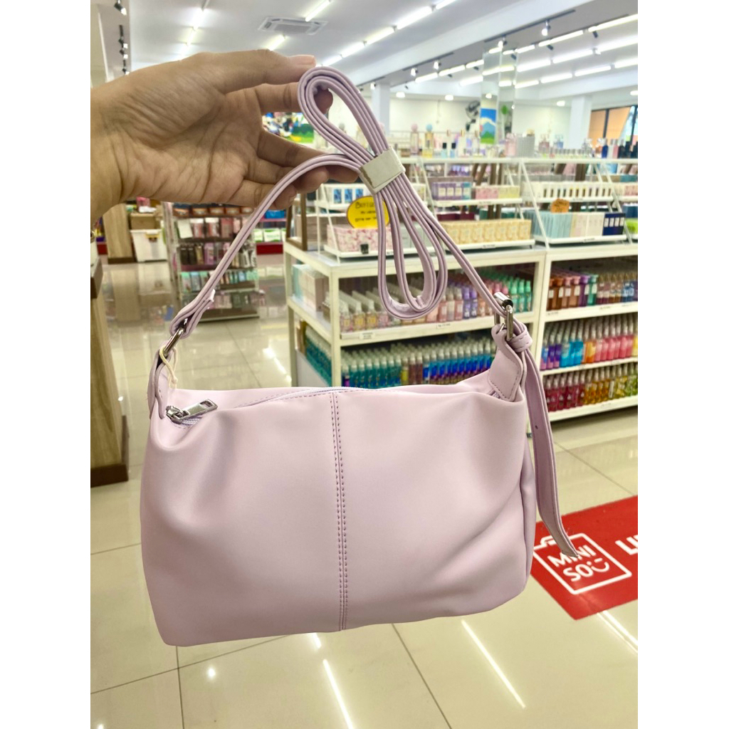 Miniso Soft Feel Crossbody Bag Light Purple / Tas Slempang Wanita