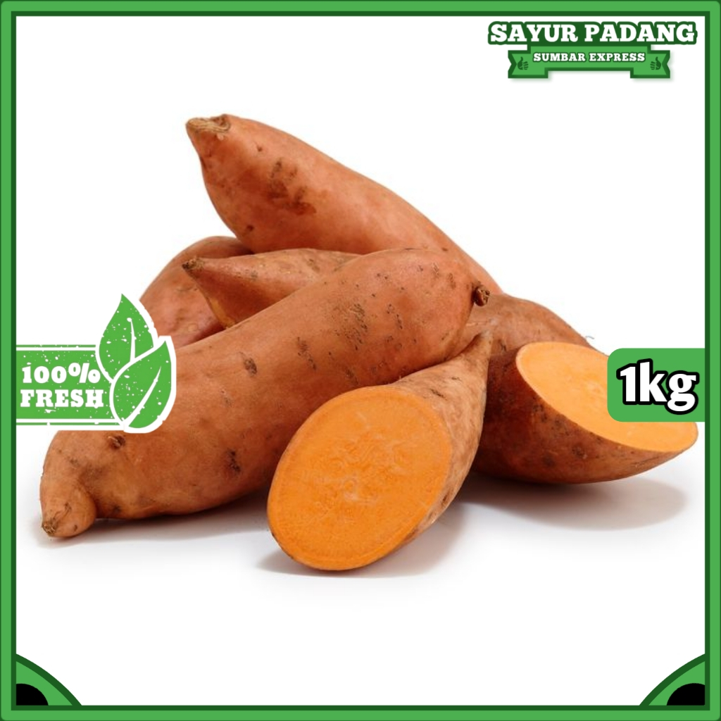 Ubi jalar merah 1kg / ubi jalar orange asli sumbar