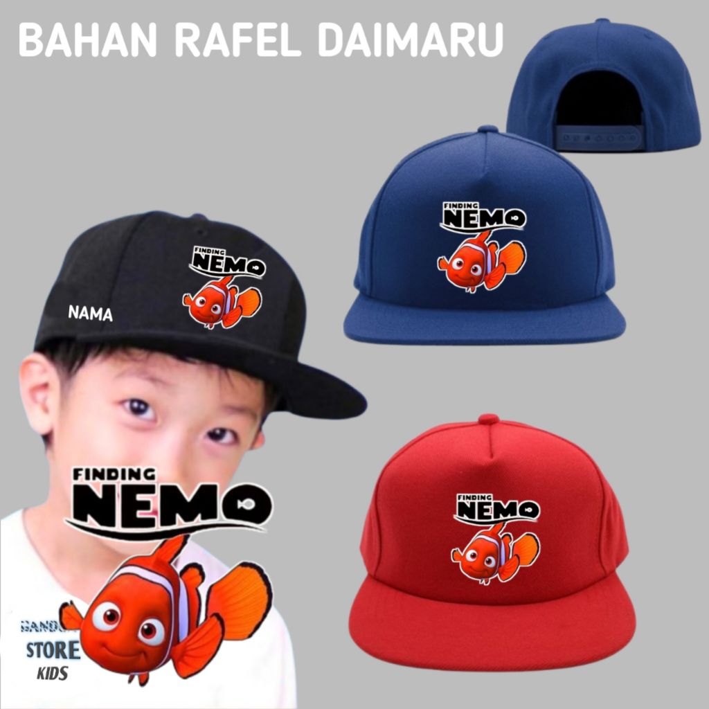 Topi Snapback Anak Karakter Ikan Nemo/ Finding Nemo