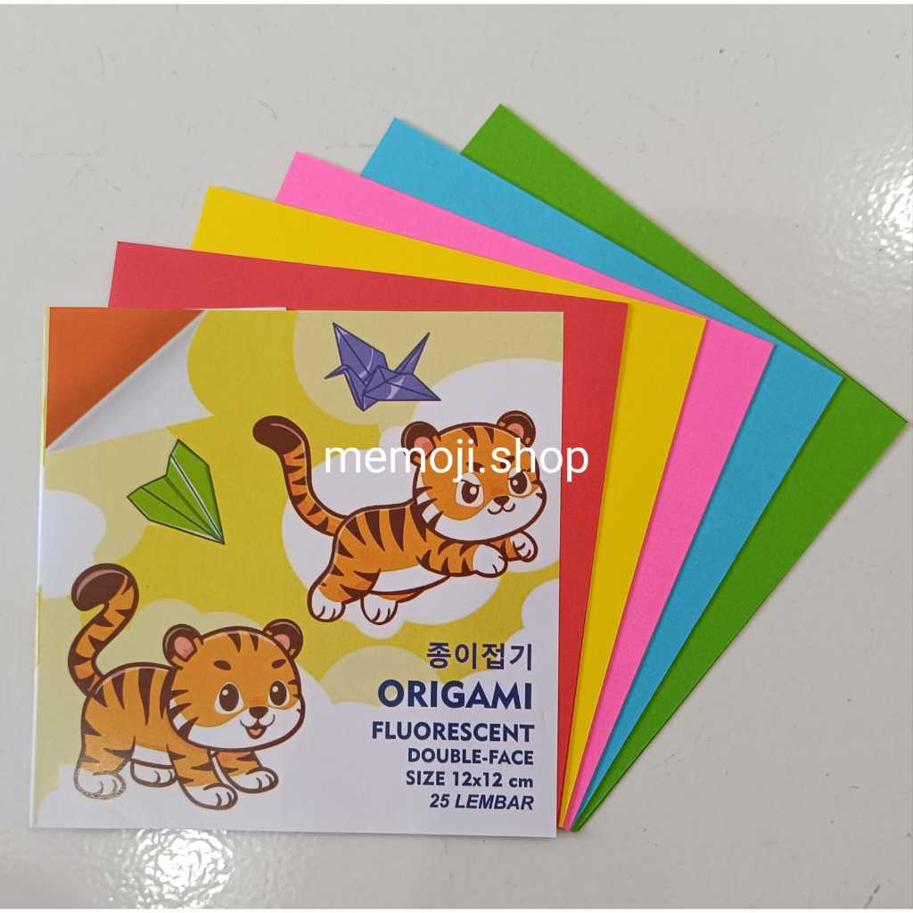 

Kertas Lipat / Origami 12 x 12cm Double Face Fluorescent 25lembar