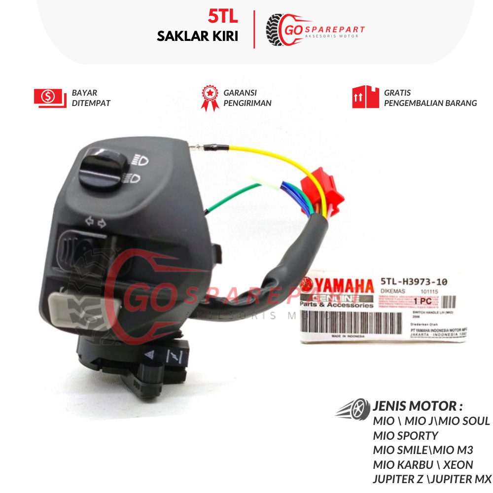 5TL SAKLAR KIRI MOTOR YAMAHA MIO / HANDLE SWITCH KIRI MOTOR MIO M3 / SWITCH KIRI MIO SOUL / SAKLAR L