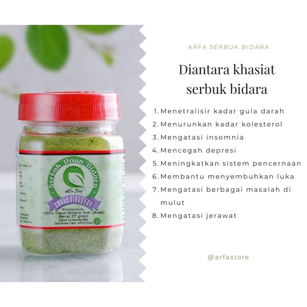 

SERBUK DAUN BIDARA MURNI ORIGINAL 50gram