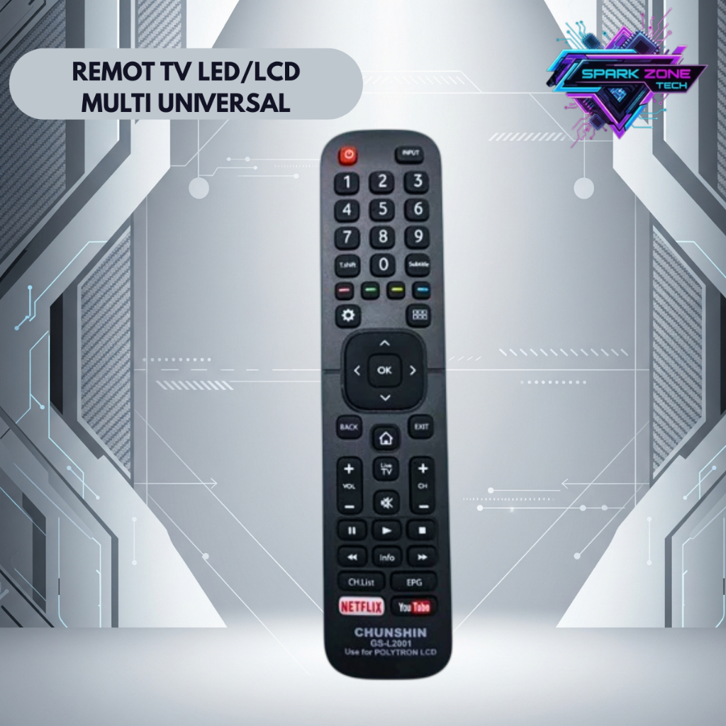 Remote TV Android TV LCD Hisense/Polytron/ 32A5000F Netflix YouTube Chunshin GS-L2001