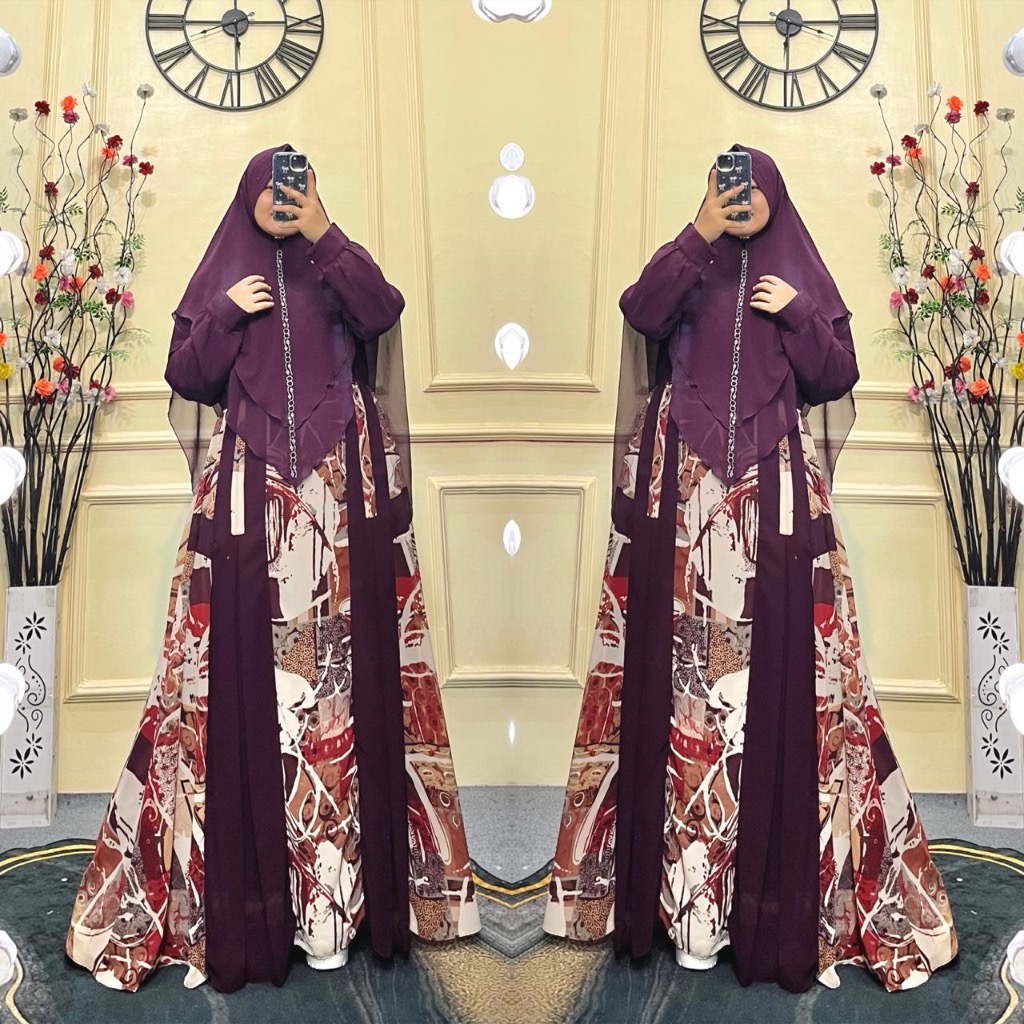 SUPER JUMBO LD 130CM GAMIS CERUTY BABYDOLL/ GAMIS MOTIF CERUTY BABYDOL / DRESS MUSLIM
