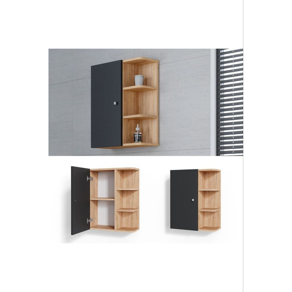 Rak dinding kamar mandi 1 pintu Ambalan dinding kamar mandi Rak gantung kamar mandi murah (V15)