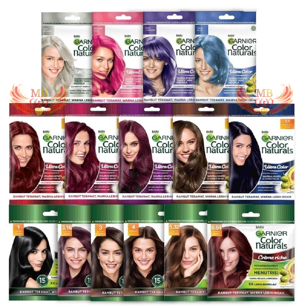 Garnier Hair Color Pewarna / Cat Rambut Natural Express Cream / Creme Riche / Ultra / Pastel
